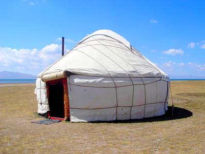 Yurta vicino al lago Song-Köl, Kirghizistan